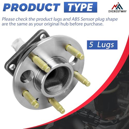 512150 Rear Wheel Bearing Hub Assembly ABS 5 Lugs FWD Models Only 1 Pack | Fits 1997-2008 Pontiac Grand Prix, 2000-2013 Chevy Impala, Automotive Replacement FWD Rear Wheel Hub Bearing Assembly - size: 512150/1PC