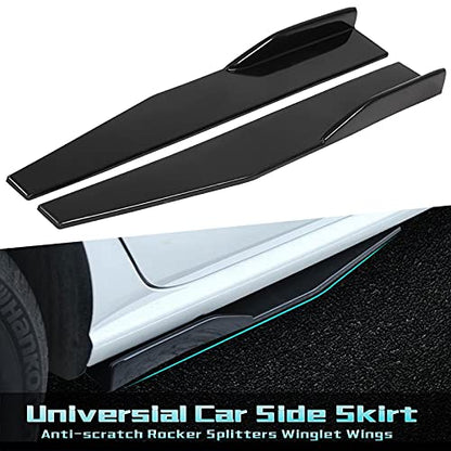 x xotic tech Front Bumper Lip Spoiler + Side Skirt Splitter + Rear Bumper Lip Wrap Splitter Canard - color: Black, size: Full Wide Body Kit