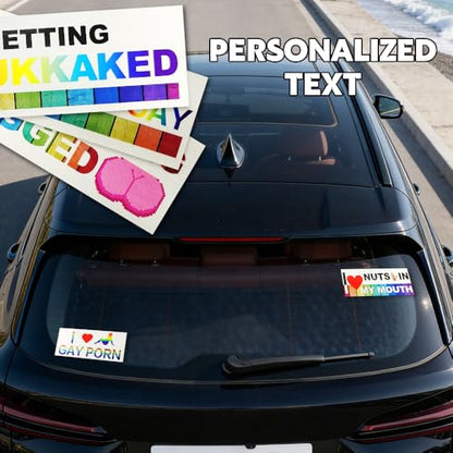 10PCS Car Funny LGBT Stickers, Rainbow Prank Car Bumper Sticker, Reflective LGBT Sticker Sign, Universal Colorful Gay Pride Decal for Vehicle Luggage Window Refrigerator, Style 2, Adhesive - color: Style 2/Adhesive