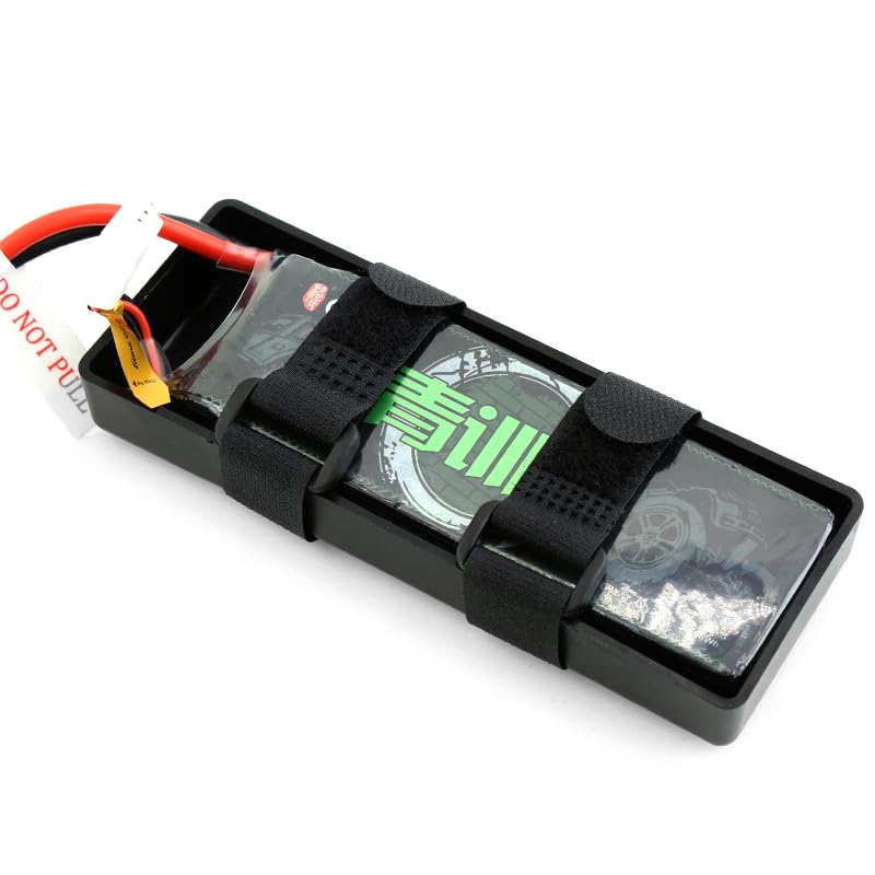 1/10 Crawler Car Battery Tray Case RC Hard Plastic Battery Box Accessories for 2S Lithium & 7.2V NiMH Battery Compatible with 1:10 Off Road Buggy Car Traxxas TRX4 Axial SCX10 II (White) - color: White