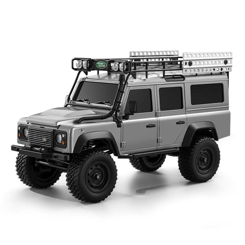 1/18 Scale RC Rock Crawler, MN-111C Land Rover RC Car Models, 4WD Off-Road RC Truck RTR W/ 2.4G Remote RC Vehicles for Adults Hobby Toys Gifts (Grey) - color: Gray