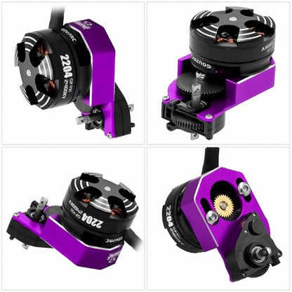 GOUPRC 2204 2400KV Brushless Outrunner Motor with Transmission & 30A Brushless Mini Esc for SCX24 Remote Control Crawler Car Truck Axial 1/24 Spiced Black Purple - color: Purple & Black