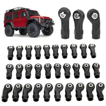 30pcs Link Rod End M4 Ball Joint Head for RC Crawler Car M4 Link Linkage Rod End Width Balls Joint Head Set ForTraxxasTRX‑4 1/10 RC Car Crawlers Link Ball Head RC Car Ball End RC Rod Ends