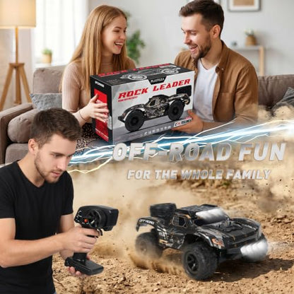 RC Car for Adults,RC Truck,4WD Off Road Monster Truck RC, 1:18 RC car,2 Batteries, LED Lights, All Terrain Waterproof RC Truck for Beginners&Boys.