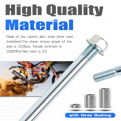 Mokuo 12mm 270mm Front Rear Axle with Bushing 5mm 22mm 38mm Fit for Pit Dirt Bike Moped Scooter QUAD ATV Mini Bike Parts - size: 12-270