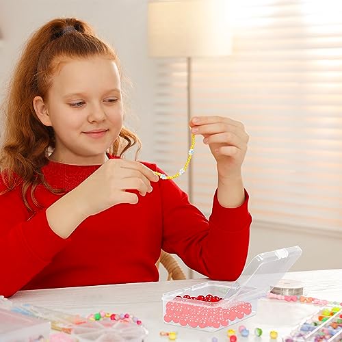 Clear Plastic Beads Storage Containers Empty Mini Storage Containers Box,12 Pack Plastic Storage Containers with Lids,Beads Storage Box with Hinged Lid for Beads,Earplugs,Pins, Small Items (4.1 x 2.9 - size: 4.1 x 2.9 x 1 inch