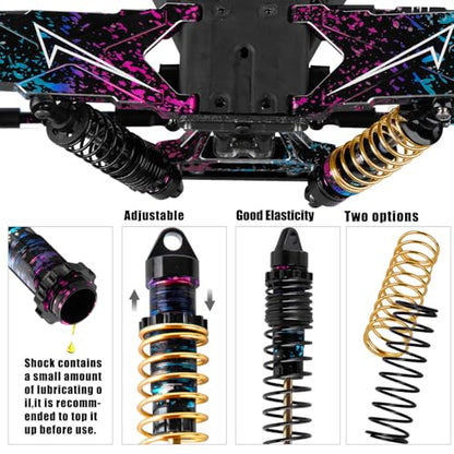 Upgrades Part for 1/10 Slash/Rustler/Stampede/Hoss 4x4 VXL,RC Shock Absorbers&Suspension Arms&Drive Shaft Axles&Steering Knuckle Kit&Shock Tower&Adjustable Links&Steering Block,Colour - color: Colour(parts)