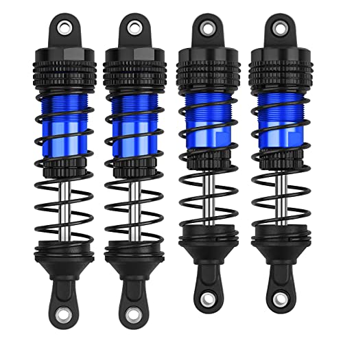 4PCS Shock Absorbers Oiled RC Shocks Fit for 1/12 1/14 1/16 RC Cars WLtoys 144001/124019/124018 MJX, SCY and HBX RC Buggy Off-Road Racing Replacement Parts (Black Blue) - color: Black blue