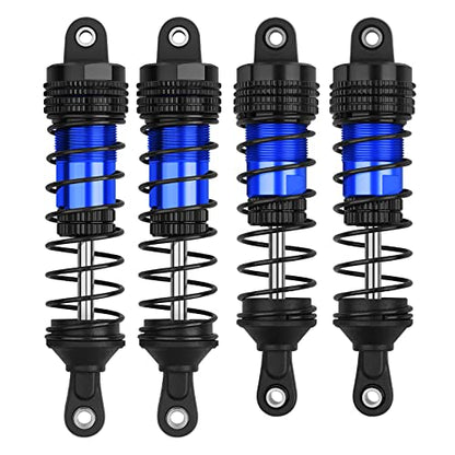 4PCS Shock Absorbers Oiled RC Shocks Fit for 1/12 1/14 1/16 RC Cars | Compatible with WLtoys 144001/124019/124018 MJX, SCY and HBX RC Buggy Off-Road Racing Replacement Parts (Black Blue) - color: Black blue