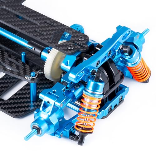 Aluminum&Carbon Fiber Chassis RC Touring Car Body Frame Kit with Wheels for Tamiya TT02 1/10 RC Drift Car Upgrades Parts