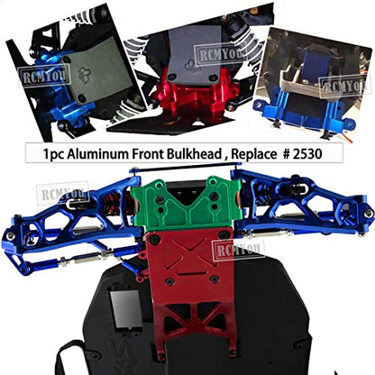 Upgrades Part for 1/10 Slash 2WD,Aluminum Front Rear Suspension Arm,Shock Tower,Caster Block,Steering Blocks,Rear Stub Axle Carriers,Steering Block,Front Bulkhead Upgrades Set,Green - color: Green for Upgrades