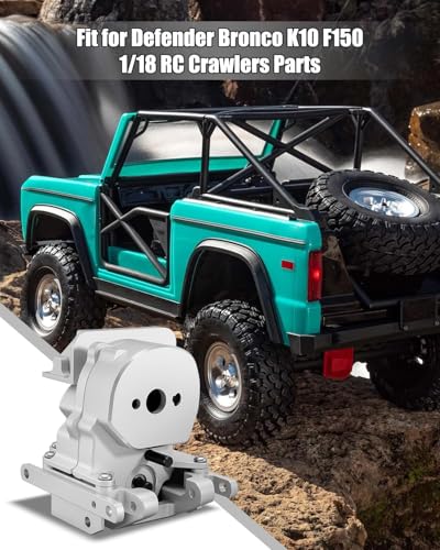 Upgraded Dual Speed Gearbox Fits for Traxxas TRX4M 1/18 RC Crawlers | 15.7:1 / 56.6:1 High & Low Transmission, Metal Gears, Fits for Defender Bronco K10 F150 Silver - color: Silver