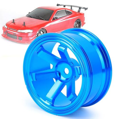 12mm Hex Hubs Metal Wheel Hub Metal Wheel Hub, 4pcs Aluminium Alloy Wheel Hub for Universal 1/10 Flat Running Drift RC Car Model Accessory Wheel Rims RC Wheel Rims Set Rc Drift Wheels(Blue) - color: Blue