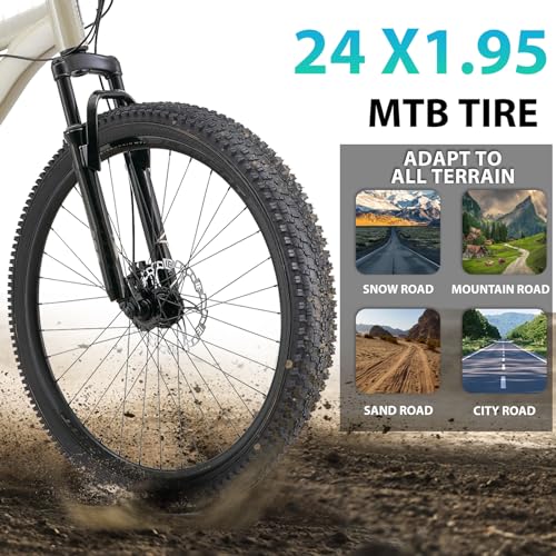 Hycline Mountain Bike Tire: 20/24/26/27.5-inch Folding Replacement High-Performance Wear-Resistant Bicycle Tires for MTB Off-Road Bike - size: 24x1.95 30TPI, style: Qty 2 Tires
