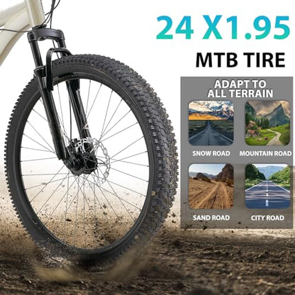 Hycline Mountain Bike Tire: 20/24/26/27.5-inch Folding Replacement High-Performance Wear-Resistant Bicycle Tires for MTB Off-Road Bike - size: 24x1.95 30TPI, style: Qty 2 Tires