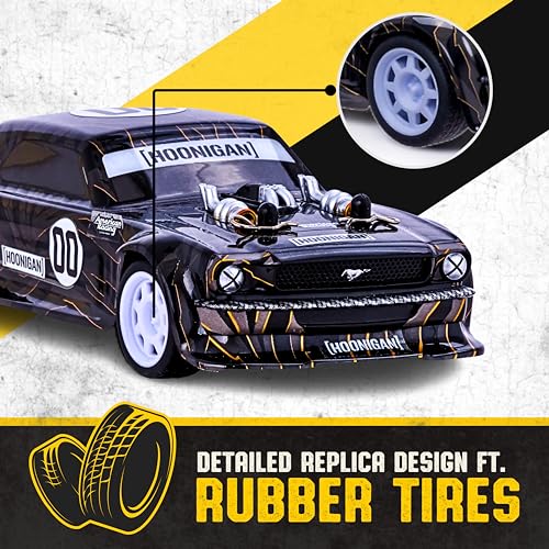 Flybar Hoonigan, Mustang Remote Control Car for Kids – RC Car, RC Cars, Race Car, 3.7V, 2.4 GHz, Detailed Replica Design, USB Rechargeable Battery Included, 1:32 Scale, 100 ft Range, 4 Mph - size: 1:32, style: Hoonigan