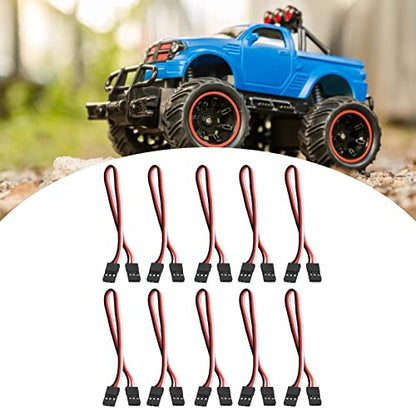 Servo Extension Cable 3 Pin Brass Core High Conductivity Flexible Durable Wire for RC Cars Drones Helicopters Aircraft 10PCS Set (200mm Female to Female) - size: 200mm female to female