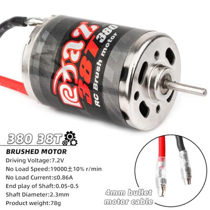 Brushed Power Combo 380 38T Motor 60/320A ESC BEC 6V/2A Splash-Proof for 1/10 1/16 1/18 RC Buggy Car Traxxas LaTrax Teton Rally Desert Prerunner Losi Mini-T 2.0 LMT 4WD, RC Drift Buggy Truck Car - size: 380 38T