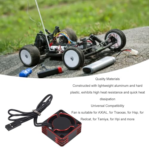 Keenso ESC Motor Cooling Fan, 25mm Universal RC Car Model Cooling Fan Lightweight Aluminum Alloy Plastic for AXIAL Hsp Hpi (red - color: Red