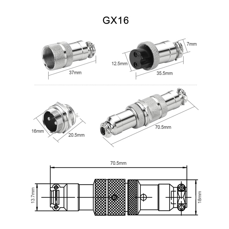 5Set GX16 4pin Male+Female Combination Aviation Plug Socket Connector,Panel Mounted Metal Circular Adapter Thread Locking,5A/125V,16mm,Welded,for Electrical and Electronic Connections - size: 4Pin