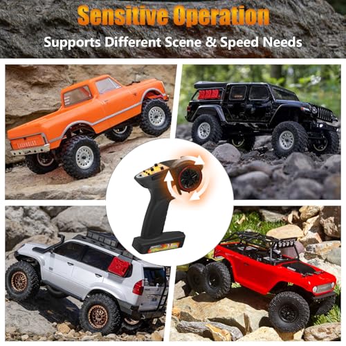 GOUPRC 2 in 1 ESC & Receiver with 3CH 2.4GHz RC Transmitter ESC Remote Controller Receiver Combo for Axial SCX24 RC Car - style: 3CH Transmitter & Receiver