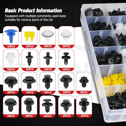 OTUAYAUTO 390Pcs Car Rivets Fasteners Kit, 18 Most Popular Sizes Clips | Replacement for Subaru Forester BRZ Impreza Toyota, Body & Interior Retainer Clips, Auto Push Pin Rivets OEM 909140059 - size: 390Pcs 18 Sizes Clips with 5 Removers for Subaru