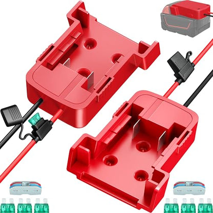 2-Pack 18V for Milwaukee M18 Battery Adapter for Power Wheels Battery Upgrade Conversion Kit with Wire Connectors Fuses 12AWG Wire Power Tool Drill Battery Converter Adapter for Kids Car, RC, DIY, Etc - size: 2-Pack