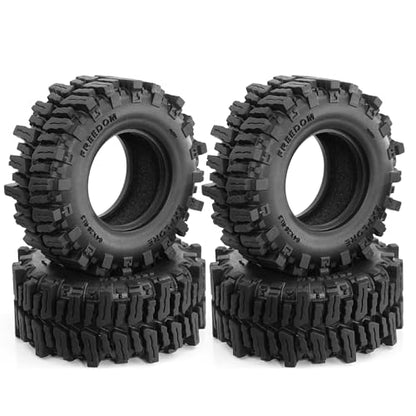 REDSPIDER RC 1.3inch Crawler Tires 64mm * 26mm Mud Slingers X Super Soft Sticky Tyres For RC 1/24 1/18 Scale Crawler TRX4M SCX24 FCX24 FCX18 (Tire) - color: Tire