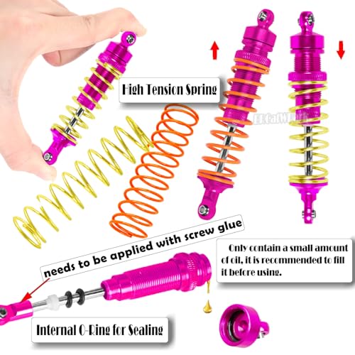 RC Upgrades Part for 1/10 Slash 2WD (VXL),A-Arm,Shock Absorber,Drive Shaft,Caster Block,Steering Blocks,Stub Axle Carriers,Steering Bellcranks,Links,Shock Tower,Front Bulkhead,Pink - color: Pink - (Upgrades)
