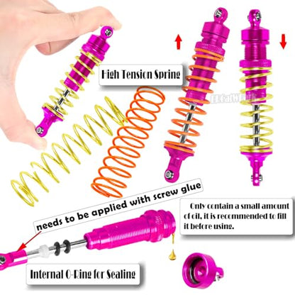 RC Upgrades Part for 1/10 Slash 2WD (VXL),A-Arm,Shock Absorber,Drive Shaft,Caster Block,Steering Blocks,Stub Axle Carriers,Steering Bellcranks,Links,Shock Tower,Front Bulkhead,Pink - color: Pink - (Upgrades)