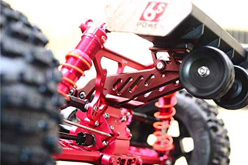GPM 7Pc Set Upgrades Aluminum Rear Wheelie with Wing Mount for 1/8 Outcast 6S BLX Stunt Truck Brushless & 1/8 Kraton 6S 106005 & 106015 & 106018 RC Cars (red)