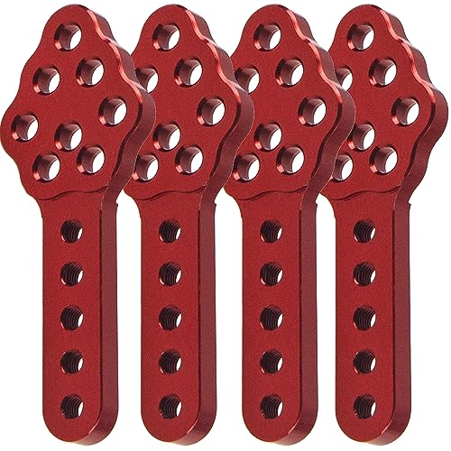 4Pcs Metal RC Car Shock Absorber Mount Adjustable Height Angle Stand Compatible with Axial SCX10 90046 D90 D110 SCX10III 1/10 RC Crawler (Red) - color: Red