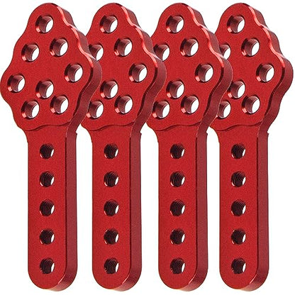 4Pcs Metal RC Car Shock Absorber Mount Adjustable Height Angle Stand Compatible with Axial SCX10 90046 D90 D110 SCX10III 1/10 RC Crawler (Red) - color: Red