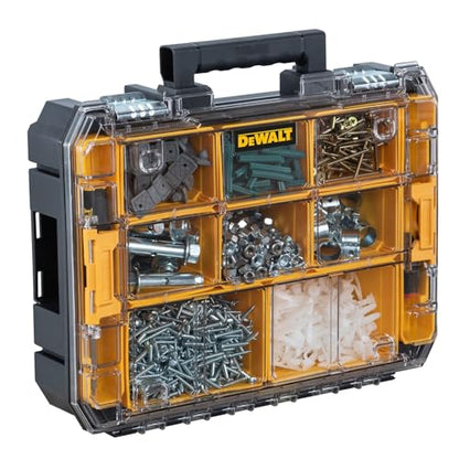 DEWALT TSTAK Tool Organizer, Small Parts and Screw Organizer Tool Box with Removable Compartments, (DWST17805) - size: 17.25" L x 13.25" W x 4.62" H