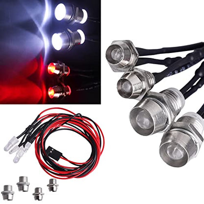 RC Car Lights 4Leds Light Kit Headlights Taillight for Traxxas Slash Arrma Axial SCX10 Redcat Losi Tamiya HSP HPI RC4WD RC Car Truck Tank Crawler