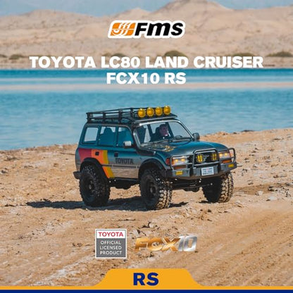 FMS FCX10 1/10 RC Crawler Land Cruiser LC80 Toyota Licensed, 4WD 2.4Ghz RC Rock Crawler, Hobby Grade Off-Road RC with Lighting, Climbing Car Remote Control Car for Adults Grey RS Need to Complete - color: Gray