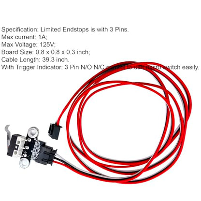 6Pcs 3D Printer Endstop Limit Switch and Ender 3 Limit Switch Cables 3 Pin for 3D Printer Parts Ramps1.4, Compatible with Ender 3, Ender 3 v2, Ender 3 s1, Ender 5, Ender 3 pro, Prusa i3, Mega-S, etc. - style: 6Pcs 3D Printer Endstop Limit Switch and Cable
