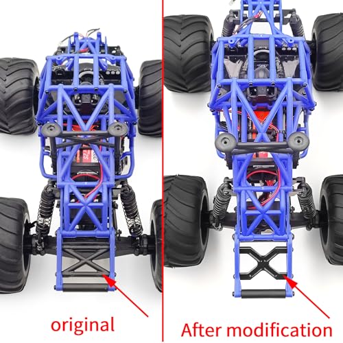 RC Rear Frame Brace Aluminium Alloy Rear Chassis Frame Brace Rear Support Bracket Comaptible with LOSI 1/18 Mini LMT 4WD RC Monster Truck Upgrade Part