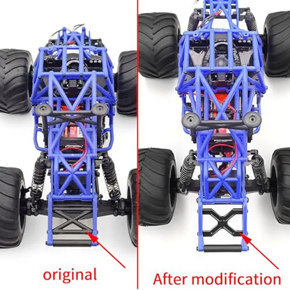 RC Rear Frame Brace Aluminium Alloy Rear Chassis Frame Brace Rear Support Bracket Comaptible with LOSI 1/18 Mini LMT 4WD RC Monster Truck Upgrade Part