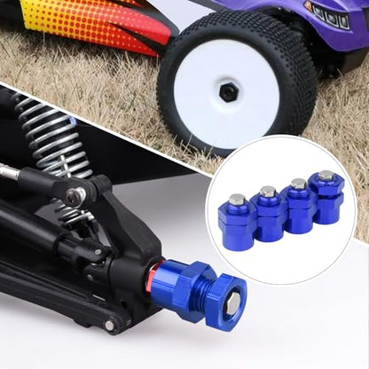 Hobbypark 12mm to 17mm Wheel Hex Hub Adapter Extension Conversion Offset for 1/10 RC Cars Trucks Off Road Buggy Upgrade 1/8 Tires (with Navy Blue Adapter) - color: With Navy Blue Adapter