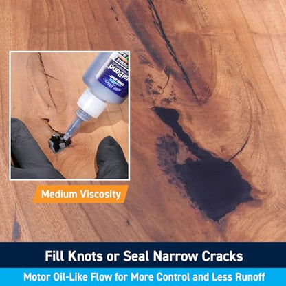 TotalBoat TotalBond Black Rubber Super Glue Adhesive, Medium CA Glue - 2 oz | Rubberized Liquid Cyanoacrylate Adhesive for Wood, Plastic, Glass & More; RC Builds, Woodworking & Flexible Repairs