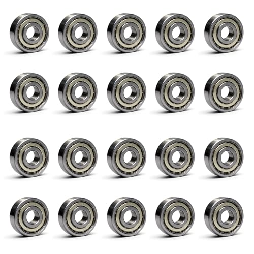 20 PCS 625-ZZ Double Shielded Ball Bearings 5x16x5 mm, Precision P6/ABEC 3, High Speed Chrome Steel, Pre-Lubricated for Smooth RPM Performance - size: 625-ZZ