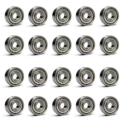 20 PCS 625-ZZ Double Shielded Ball Bearings 5x16x5 mm, Precision P6/ABEC 3, High Speed Chrome Steel, Pre-Lubricated for Smooth RPM Performance - size: 625-ZZ