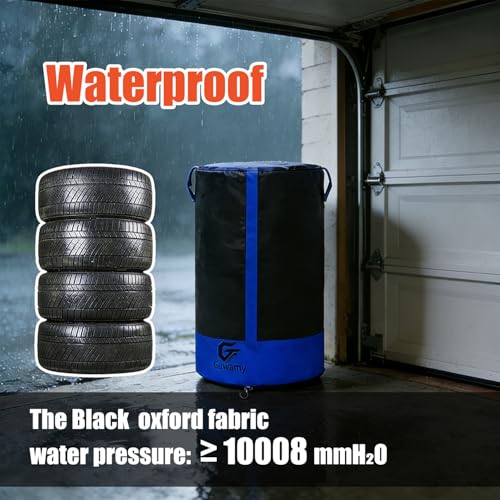 Black/Blue 28-Inch Tire Storage Cover, Dust-Proof Universal Tire Cover | Waterproof & Dust-Proof Universal Tire Storage Cover, Fits Up to 28" Tires for Outdoor Storage - size: 28x34 in, style: Black+Blue