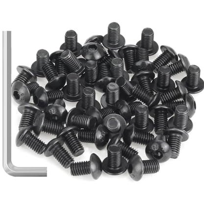 55 Pieces M5 x 8mm Button Head Socket Cap Screws, Thread Pitch 0.8mm, Sutemribor M5 Black Screws, 10.9 Grade Alloy Steel, Black Oxide Finish, Fully Threaded - size: M5 x 8mm, style: Button Head