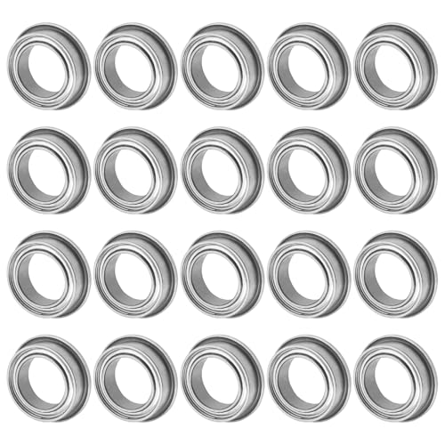 M METERXITY 20-Pack MF128ZZ Flanged Ball Bearing, 8mm x 12mm x 3.5mm Double Metal Shielded Z1 Chrome (GCr15) Steel Flange Rip Bearings for Wheelbarrow/Printer/Fax Machines/Power Tools - size: 8mm x 12mm x 3.5mm
