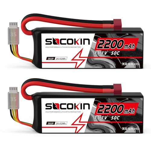 3S 2200mAh Lipo Battery 11.1V 50C Lipo Battery with T-Plug Connector Soft Case for RC Car Boat Truck