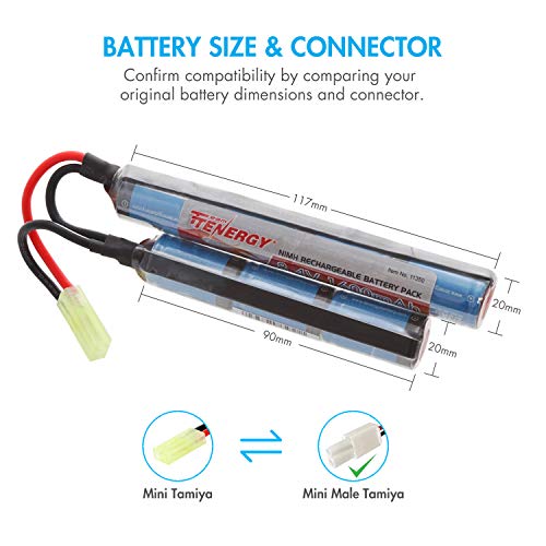 Tenergy 8.4V 1600mAh NiMH Nunchuck Battery w/Mini Tamiya Connector Stick Shape Butterfly Pack - size: 1 Battery Pack