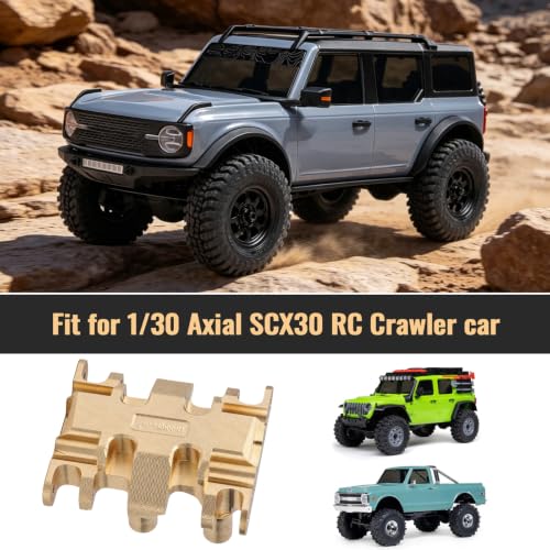 Hobbypark Brass Skid Plate Counterweight for Axial SCX30 1/30 RC Crawler, Heavy Weight Chassis Upgrade, Low Center of Gravity, Anti-Rollover, RC Crawler Brass Parts