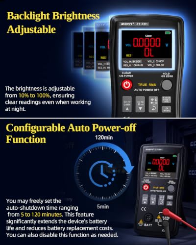 ZT-XR1 2 in 1 Battery Tester Multimeter, 0~±100V 4-Wire Internal Resistance Test, Auto Range 25000 Counts Multimeter Automotive Battery, Household Battery Test, Electronic Equipment Repair